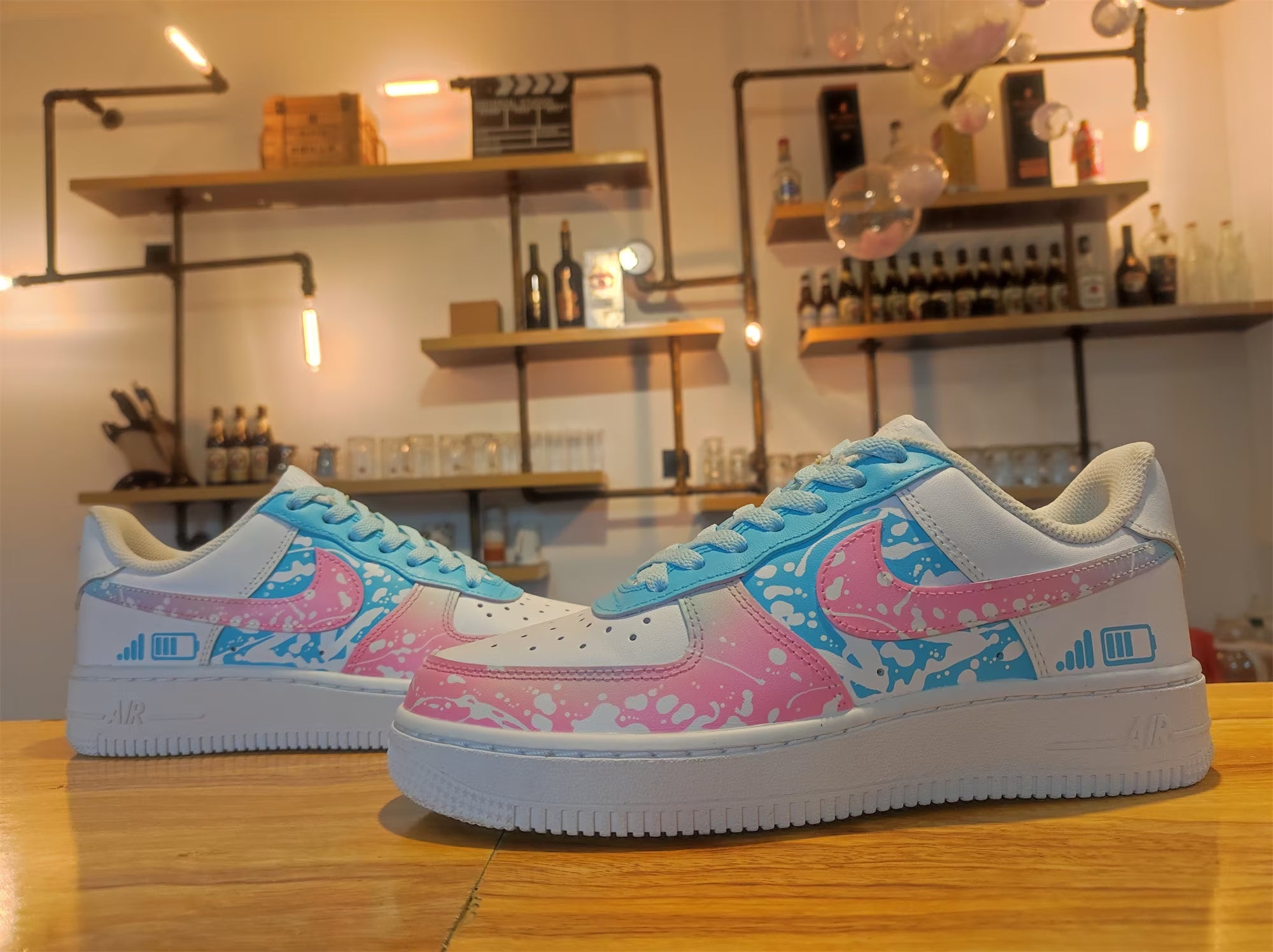 Custom Sneakers Custom Shoes Custom Air Force 1 Customized Pink Blue G Fresh Collects